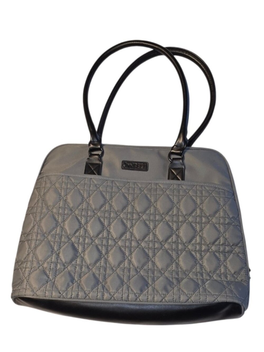 CoolBell Gray Quilted Tote Computer Bag 15.6 Inch Laptop